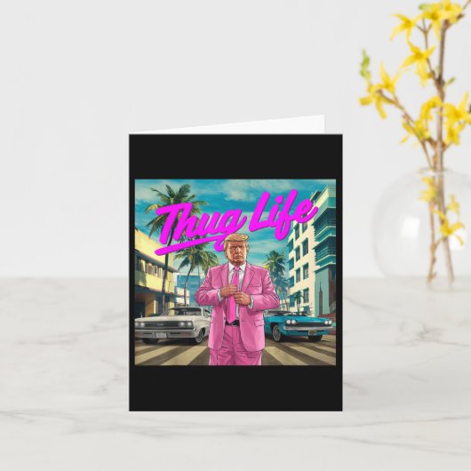 Donald Trump Thug Life, republikanische Geschenke, Karte (Gelbe Blume)