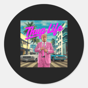 Donald Trump Thug Life Runder Aufkleber