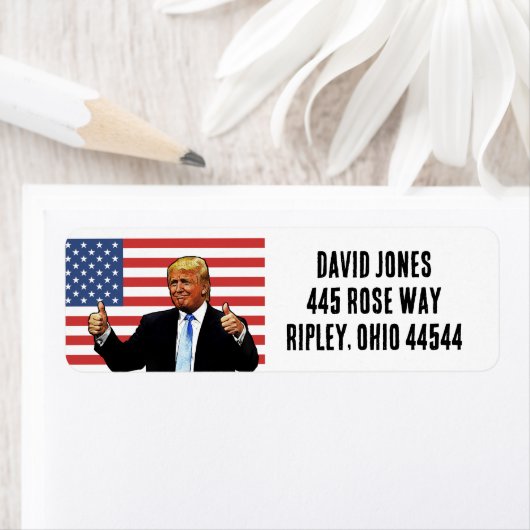 DONALD TRUMP THUMP-Rücksendeadressen-Aufkleber (Insitu)