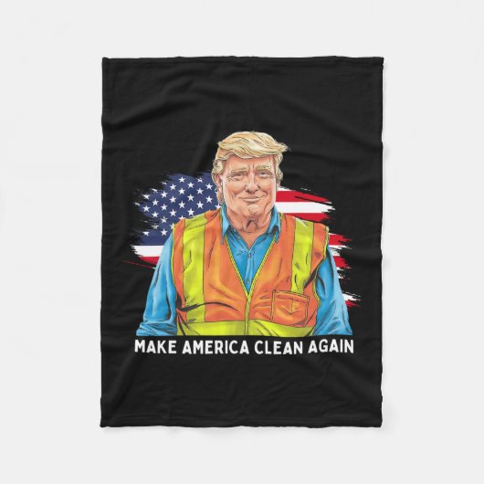 Donald Trump trägt Müllhalde und macht Amer Fleecedecke (Vorderseite)