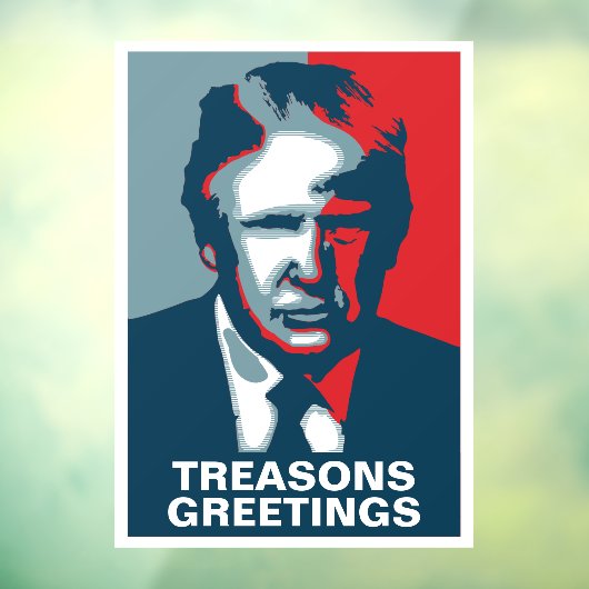 Donald Trump Treasons Greetings Fensteraufkleber (Blatt 3)
