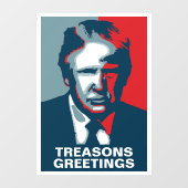 Donald Trump Treasons Greetings Fensteraufkleber (Blatt)