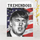 DONALD TRUMP TREMENDOUS FUNNY BIRTHDAY CARD KARTE (Gelbe Blume)