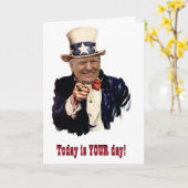 Donald Trump | Uncle Sam | Trump 2020 Karte (Gelbe Blume)