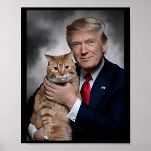 Donald Trump und Cat Funny Trump und Katze Poster (Vorne)