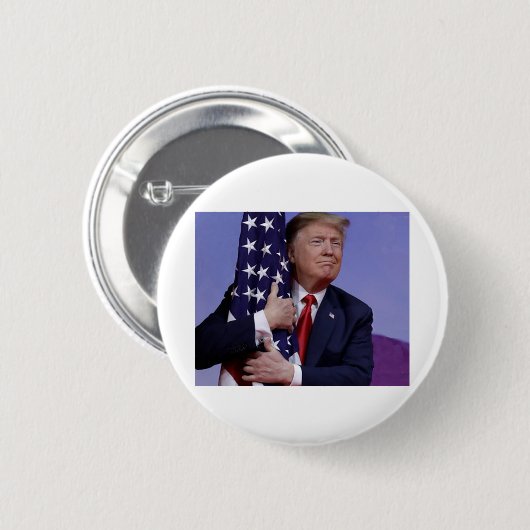 Donald Trump und die Flagge Button (Vorne & Hinten)