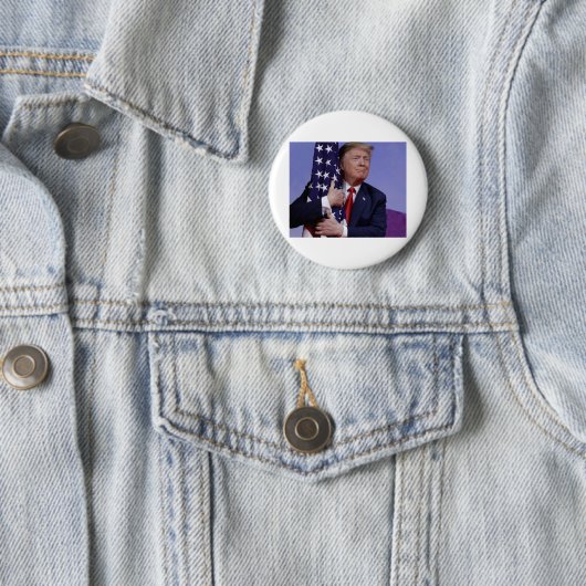 Donald Trump und die Flagge Button (Beispiel)
