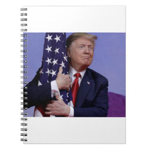 Donald Trump und die Flagge Notizblock