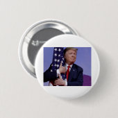Donald Trump und die US-Flagge Button (Vorne & Hinten)
