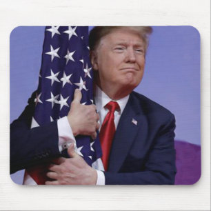 Donald Trump und die US-Flagge Mousepad