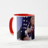 Donald Trump und die US-Flagge Tasse (Vorderseite Links)