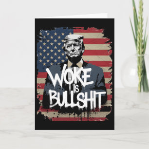 Donald Trump Unterstützer T-Shirt Woke ist Bull Pa Karte