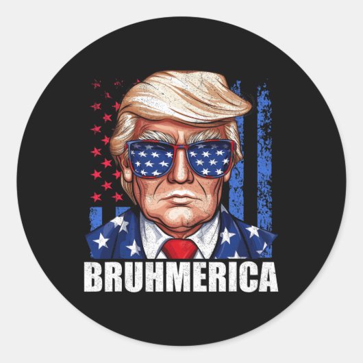 Donald Trump US-amerikanische Flagge Funny beunruh Runder Aufkleber (Vorderseite)