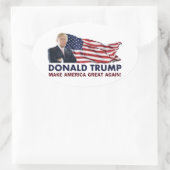 Donald Trump US-Flagge Ovaler Aufkleber (Tasche)