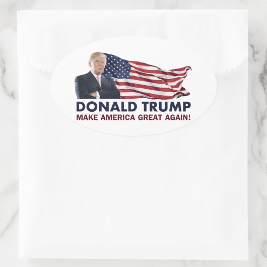 Donald Trump US-Flagge Ovaler Aufkleber (Tasche)