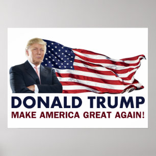 Donald Trump US-Flagge Poster