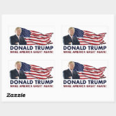 Donald Trump US-Flagge Rechteckiger Aufkleber (Blatt)