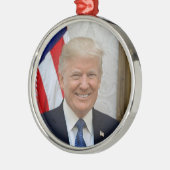 Donald Trump US-Präsident Weiße Haus MAGA 2024 Ornament Aus Metall (Links)