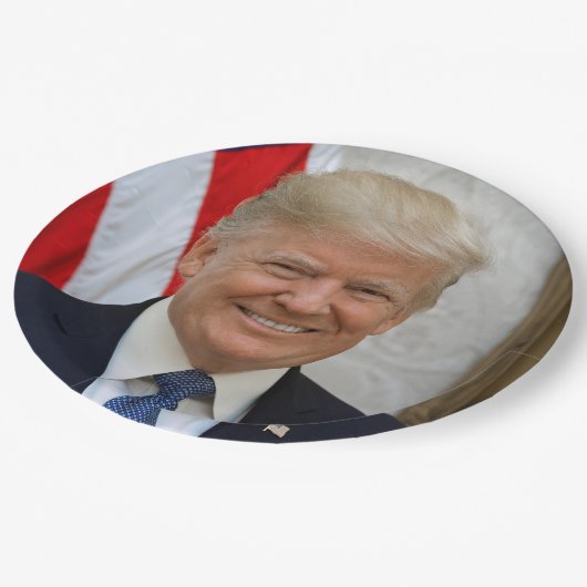 Donald Trump US-Präsident Weiße Haus MAGA 2024 Pappteller (Schrägansicht)