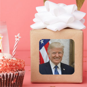 Donald Trump US-Präsident Weiße Haus MAGA 2024 Quadratischer Aufkleber