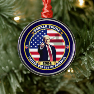 Donald Trump USA Ornament Aus Metall