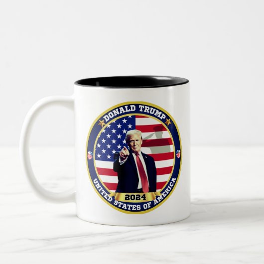 Donald Trump USA Zweifarbige Tasse (Links)