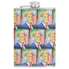 Donald Trump Van Gogh Vinyl Wrapped Flask Flachmann