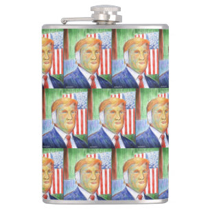 Donald Trump Van Gogh Vinyl Wrapped Flask Flachmann