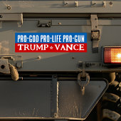 Donald Trump Vance 2024 Pro-God Pro-Life Pro-Gun Autoaufkleber