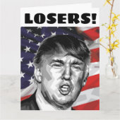 DONALD TRUMP VATER'S DAY CARDS "LOSERS!" KARTE (Gelbe Blume)
