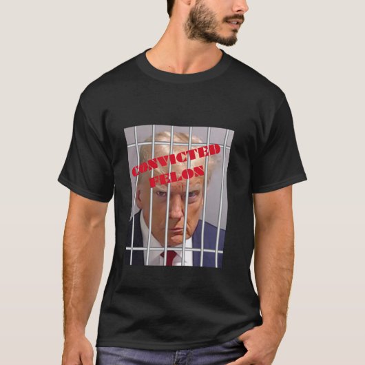 Donald Trump verurteilte Felon hinter Bars Long Sl T-Shirt (Vorderseite)