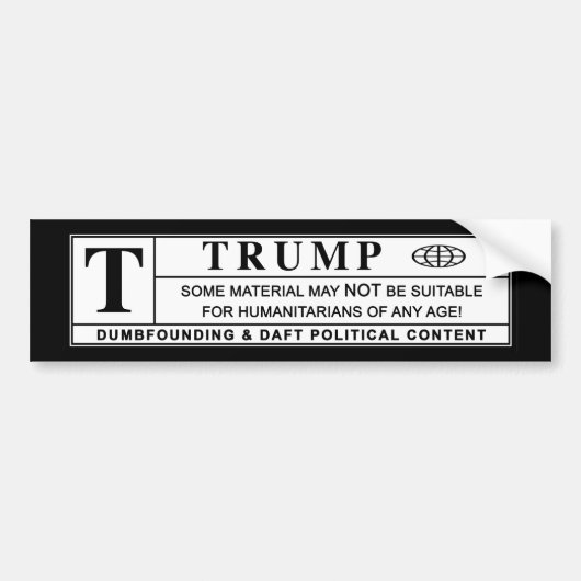 Donald Trump Warning Label Autoaufkleber (Vorne)