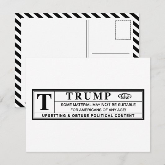 Donald Trump Warning Label Postkarte (Vorne/Hinten)