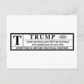 Donald Trump Warning Label Postkarte (Vorderseite)