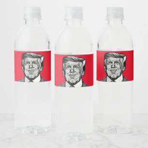 DONALD TRUMP WASSERFLASCHENETIKETT