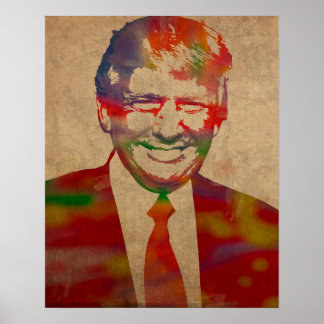 Donald Trump Watercolor Portrait Poster