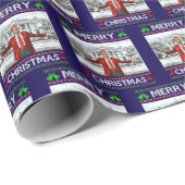 Donald Trump Weihnachten Funny Weihnachtsmannmütze Geschenkpapier (Rolleneckpunkt)
