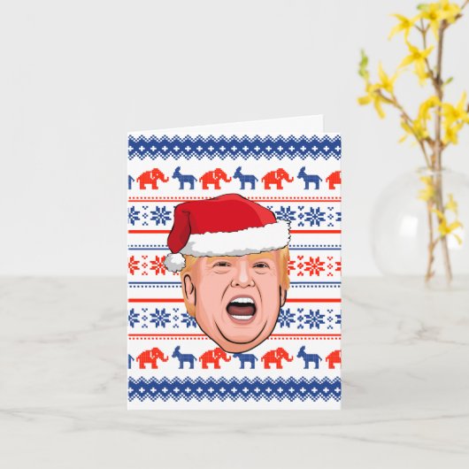 DONALD TRUMP Weihnachten Karte (Gelbe Blume)