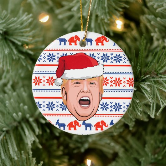 DONALD TRUMP Weihnachten Keramik Ornament (Baum)