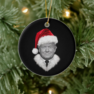 Donald Trump Weihnachten Lustiger Santa Hut Gesche Keramik Ornament