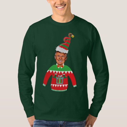 Donald Trump Weihnachten Ugly Christmas Sweater T-Shirt (Vorderseite)