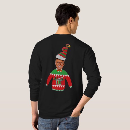 Donald Trump Weihnachten Ugly Christmas Sweater T-Shirt (Schwarz voll)