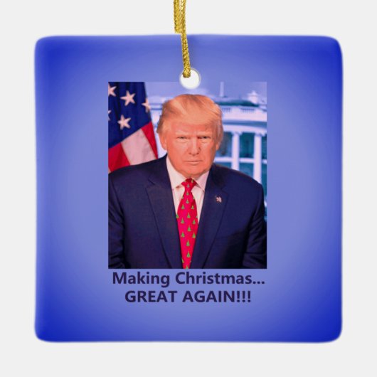 Donald Trump Weihnachten wieder großartig machen!! Keramikornament (Vorderseite)