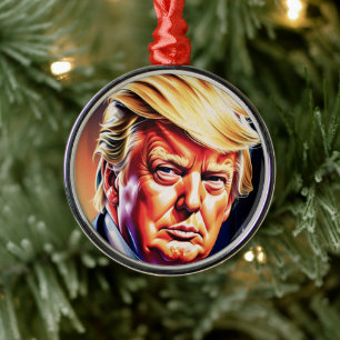 DONALD TRUMP WEIHNACHTSBAUMSCHMUCK ORNAMENT AUS METALL