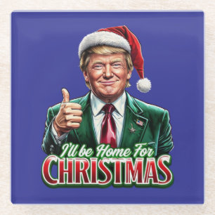 Donald Trump - Weihnachtsfeierlichkeiten - Weihnac Glasuntersetzer