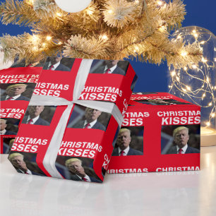 DONALD TRUMP WEIHNACHTSKUSS KÜSSE GROSSER ROLLEN GESCHENKPAPIER