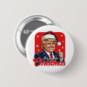 Donald Trump Weihnachtsmann Claus Art Button (Vorne & Hinten)