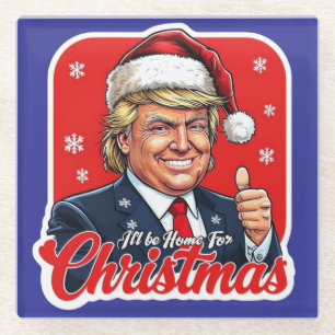 Donald Trump Weihnachtsmann Claus Art Glasuntersetzer