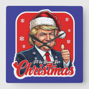 Donald Trump Weihnachtsmann Claus Art Quadratische Wanduhr