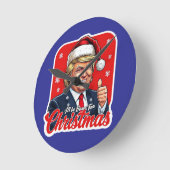 Donald Trump Weihnachtsmann Claus Art Runde Wanduhr (Winkel)